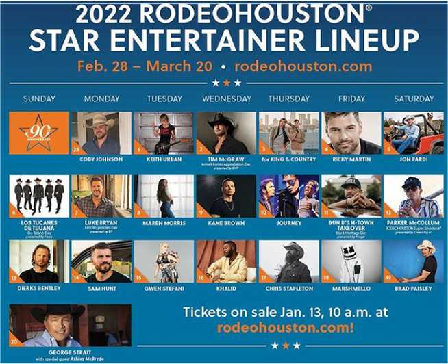 Rodeo Houston 2023 Concert Lineup, Event Schedule