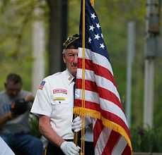 veteran holding flag